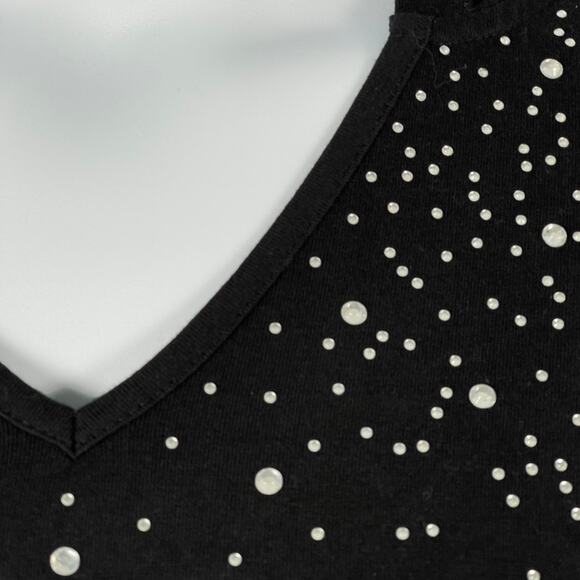 Quacker Factory Dress Womens 3X Black Rhinestone Hooded Cotton Cover Up - Picture 3 of 10